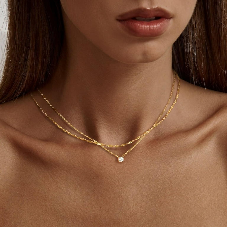 Simple trendy gold necklace best sale