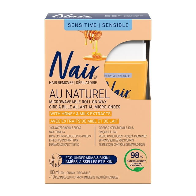 Nair au Naturel Lait et Miel, Cire au Sucre a Bille 100ml