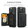 thumbnail image 3 of ELEHOLD Luxury Wallet Case for iPhone 14 6.1inch PU Leather Purse Case with Detachable Card Slots Zipper Pocket Kickstand Function Shockproof Case,Black, 3 of 8