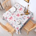 thumbnail image 2 of Pink Butterfly Star Floral Peach Pattern Square Tablecloth,Waterproof Square Table Cover,Wipeable Spillproof Washable Table Cover for Home Kitchen Party Decor 42"X42"(107x107cm), 2 of 6