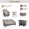 thumbnail image 4 of Bellefurn 9 Pieces Patio Furniture Sets with Fire Pit Table,Swivel Chairs with 6" Thick Cushion,Sofa and Ottomans,Patio Conversation Sets for Porch Deck Garden Backyard, 4 of 12