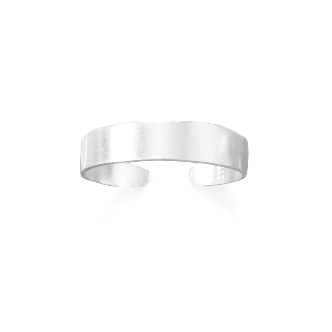 925 Sterling Silver 4mm Flat Band toe ring Adjustable Polished 4mm Wide toe ring for Women and Men