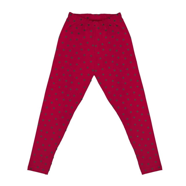 Legging George Talla 8 Casual Diseño Dots Verdes con Rojo