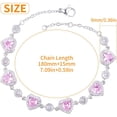 thumbnail image 3 of 1pcs Love Heart Cherry Flower Pink Cubic Zirconia Bracelet Heart-shaped Bridal Wedding Bracelet Links Jewelry Gift for Brides Bridesmaids Women Party Prom, 3 of 7