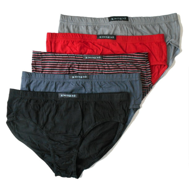 papi - PAPI MEN UNDERWEAR PACK X5 - STRIPED 982 RED - LARGE - LOW RISE ...