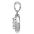thumbnail image 2 of 925 Sterling Silver Rhodium-plated With CZ Oval Pendant; for Adults and Teens; for Women and Men, 2 of 4