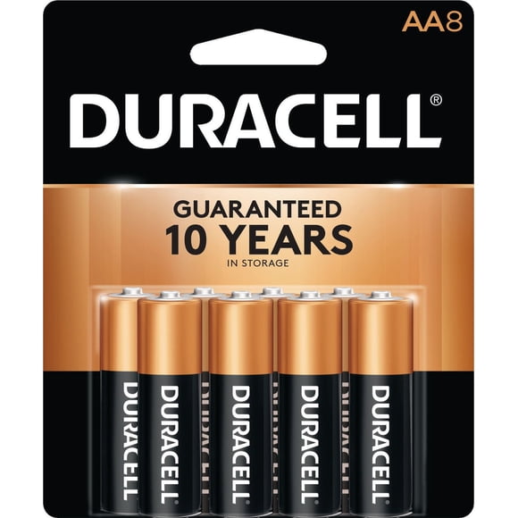 Duracell 1.5V Coppertop Alkaline, AA Batteries, 8 Pack
