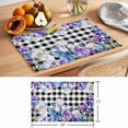 thumbnail image 6 of Spring Flowers Placemats Set of 4 Watercolor Blossom Floral Black Plaid Place Mats Indoor Wipeable Table Mats Washable Cloth Dining Table Placemats for Kitchen Holiday Party Home Decor 13x19 Inch, 6 of 9
