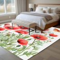 thumbnail image 4 of Spring Poppy Flower Large Area Rugs 8x10 ft Butterfly Green Leaf Washable Rug Non Slip Indoor Carpet Absorbent Floor Mat for Living Room Bedroom Dining Room, 4 of 9