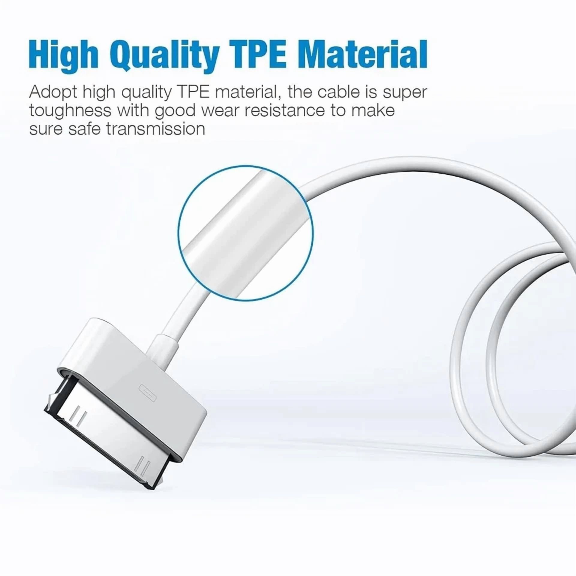 CRESTIN- 30 Pin To Usb Charging Cable,Fast Charge & Sync Cable White-2Pack