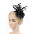 thumbnail image 4 of Elegante tocado accesorio para el cabello diadema con plumas tocado de novia Negro, 4 of 9