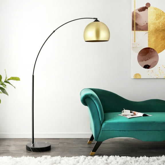 SAFAVIEH Glarien 70 in. Mid-Century Floor Lamp, Gold/Black