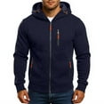 thumbnail image 3 of Drmagiyhm Fleece Jacket Men Hooded Fleece Jacket Warm Jackets Fleece Lined Thick Hoodie Fashion Winter Coats Navy 2XL, 3 of 5
