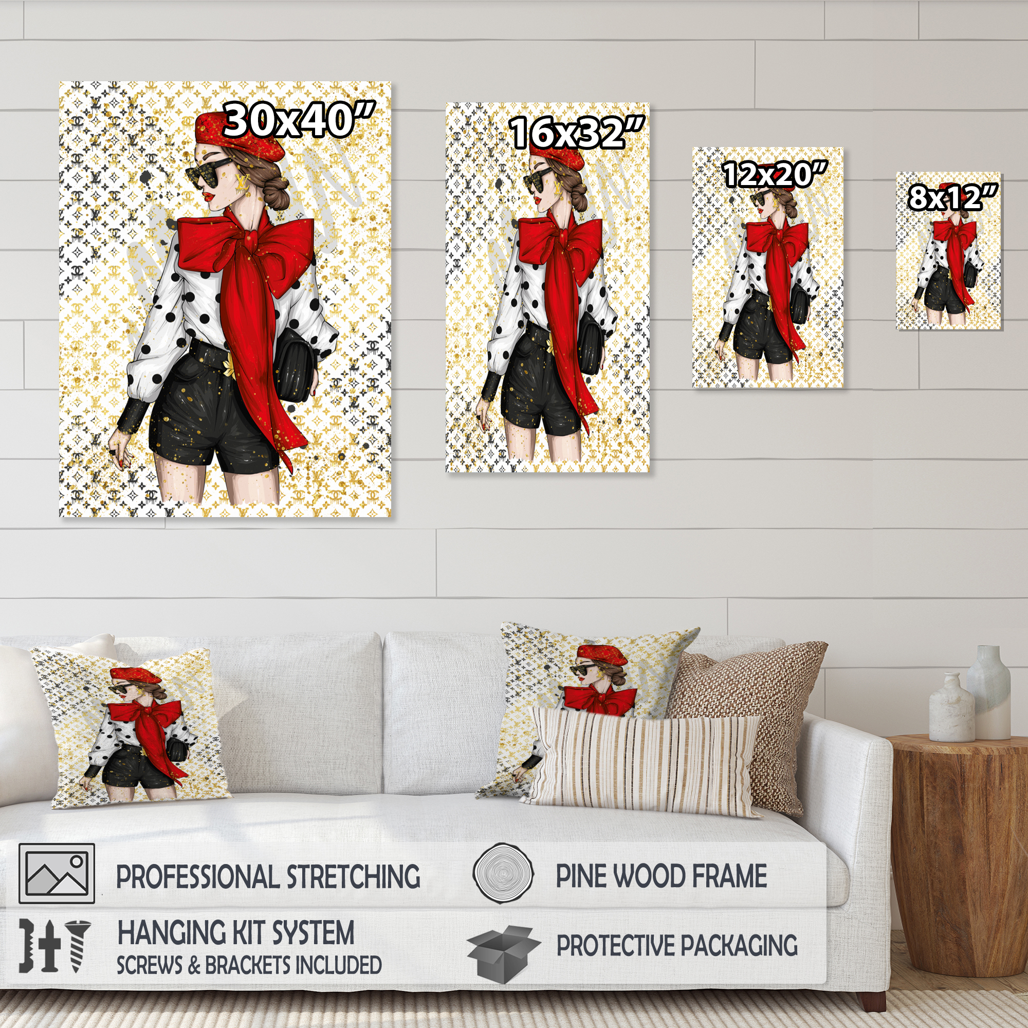 Designart High End Fashionista I Canvas Wall Art