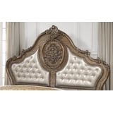 Acme Furniture Ragenardus Queen Bed, PU & Vintage Oak - Walmart.com