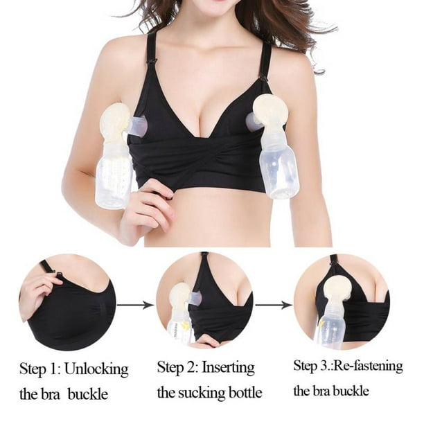 Hands Free Pumping Bra, Adjustable Breast-Pumps Holding and Zipper Nursing  Bra, Suitable for Breastfeeding-Pumps by(X-Large) , Philips Avent, Spectra  Black 