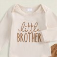 thumbnail image 4 of TOWED22 Newborn Infant Baby Boy Clothes Fall Winter Outfits Letter Printed Romper Pants Set Toddler Baby Boy Clothes Set,Beige,3-6 M, 4 of 5