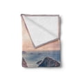 thumbnail image 2 of Vintage Beach Soft Flannel Fleece Throw Blanket, Photo Rio de Janeiro Coastline Brazil City Beach Landscape Mellow Sunset, Cozy Plush for Indoor and Outdoor Use, 50" x 70", Multicolor, by Ambesonne, 2 of 5