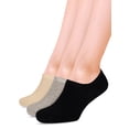 thumbnail image 3 of HUGH UGOLI Women Bamboo No Show Socks | Non Slip Invisible Liner Socks | Soft, Thin & Seamless Low Cut Socks | Black / Light Gray | Shoe Size 6-9 | 6 Pairs, 3 of 7
