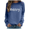 thumbnail image 5 of Women's Long Sleeved Crew Neck Christmas Print Lightweight Hoodie - Stylish Comfort for Everyday Wear Holiday Versatile Layering, 5 of 5
