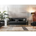 thumbnail image 3 of Ottomanson 87" Convertible Sofa Couch for Living Room, Microfiber Modern Sofa Bed with Storage, Black, 3 of 5