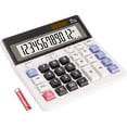 thumbnail image 1 of Desktop Calculator Business Standard Function, Big Button, 12 Digit, Large Lcd Display, Solar/Battery Dual Power, Memory Function For Home And Office Financial Accounting, White, 1 of 4