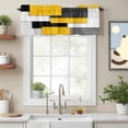 thumbnail image 2 of Black Yellow Patchwork Valance Curtain Abstract Geometric Art Window Valances Rod Pocket Short Curtains Window Treatments for Kitchen Bedroom Bathroom Laundry 54" x 18", 2 of 9