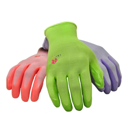 - Women's Garden Gloves, 6 Pair Pack, assorted colors. Women's Medium