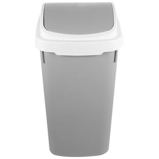 Diamond Plate Garbage Can with Revolving Lid