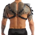 thumbnail image 6 of Leather Shoulder Armor, Harness Black Gladiator, Medieval Viking Leather Warrior Shoulder Armor Halloween Knight Pauldron Body Chest Harness Guard for Larp Ren Faire, Black One Size, 6 of 6