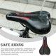 thumbnail image 4 of Sonducket Cojín de asiento de bicicleta PU cuero amortiguador tira reflectante sillín bicicleta de montaña montar almohadilla transpirable azul Ciclismo Rojo Sonducket OD023453-01, 4 of 6