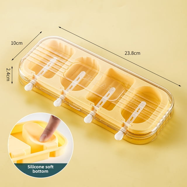 Moule à Crème Glacée en Silicone de Qualité Alimentaire pour la Maison DIY : Moule Carré Jaune Adapté aux Enfants pour Popsicles, Sucettes Glacées et Gâteaux au Fromage Faits Maison – Facile à Nettoyer, Sûr et Polyvalent, Outil pour Gâteries d'Été pour le Plaisir en Famille