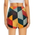 thumbnail image 2 of Lsque Geometric Cube Pattern Art Printed Women's Running Shorts with Liner Pockets,Elastic Quick Dry Workout Athletic Gym Yoga Shorts,Womens High Waist Shorts-Small, 2 of 9