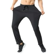 ASUDESIRE Mens Sweatpants Quick Drying Open Bottom Active Athletic Casual Pants Jogger Running Workout Gym Pants with Pockets