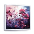 thumbnail image 2 of Designart "Glowing Twilight Poppies in Blue and Pink Meadow II" Floral Framed Wall Art - Pink Poppies Bedroom Framed Canvas Wall Art, 2 of 6