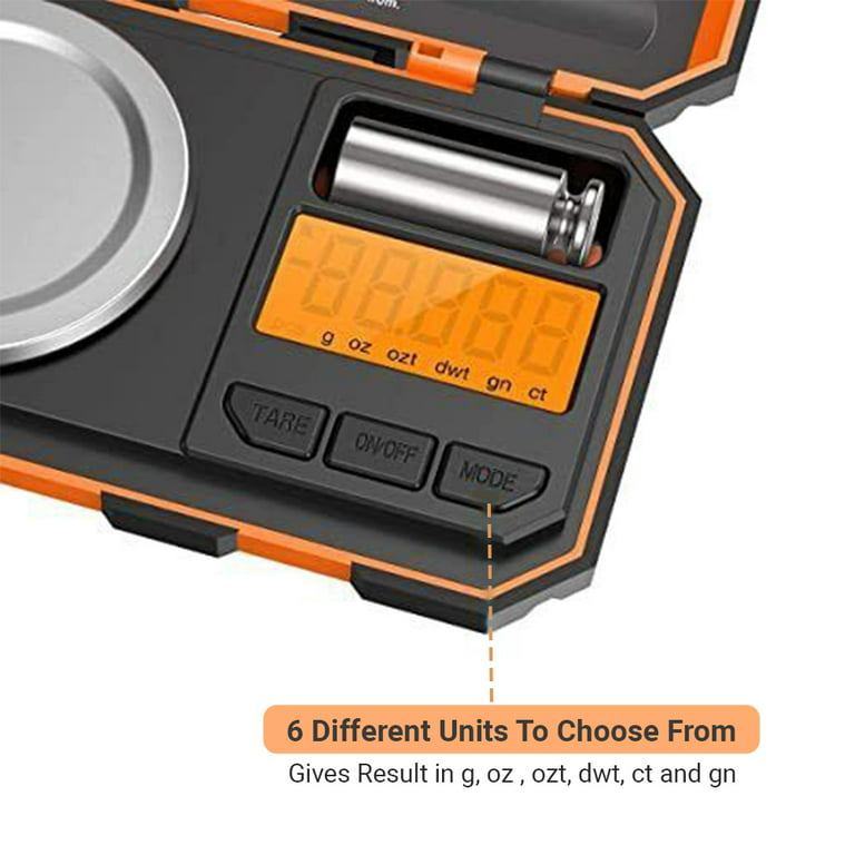 Mini Digital Jewelry Scale of 200g and 0.01g Accuracy for Food, Herb, Weed, Medicine, Coffee Measurement Scale.(Orange), Size: Small