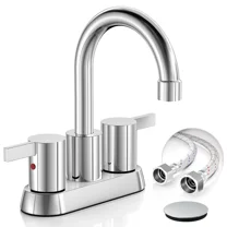Chrome Bathroom Vanity Faucet 2-Handle 3 Holes Lavatory 4 In Centerset Mixer Tap
