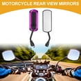 thumbnail image 2 of Unique Bargains 1 Set M10 Universal Motorcycle Rear View Mirrors Bar End Side Mirrors Mount Adjustable Iron Plastic Square Shape Purple, 2 of 7