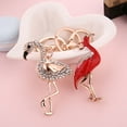 thumbnail image 5 of HOMEMAXS Red Flamingo Shape Keychains Rhinestone Key Rings Holder Craft Alloy Keyring Crystal Hanging Ornaments Gift, 5 of 8