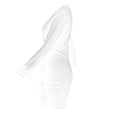 thumbnail image 4 of LLYwey A Line Dresses for Women V-Neck Long Sleeve Color Mesh Stitch Casual Mini Dress New Wedding Dresses White Xl, 4 of 9