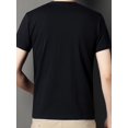 thumbnail image 2 of Men's casual 100% cotton t-shirt with 'Mumtine' graphic - short sleeves, crew neck, lightweight | White geometric graphic with yellow and green accents, 2 of 6