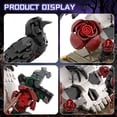 thumbnail image 5 of Gothic Raven Skull Building Blocks Set 733PCS Black Crow on Skull with Roses Dark Art Display Model DIY Assembly Collectible Home Decor, 5 of 9