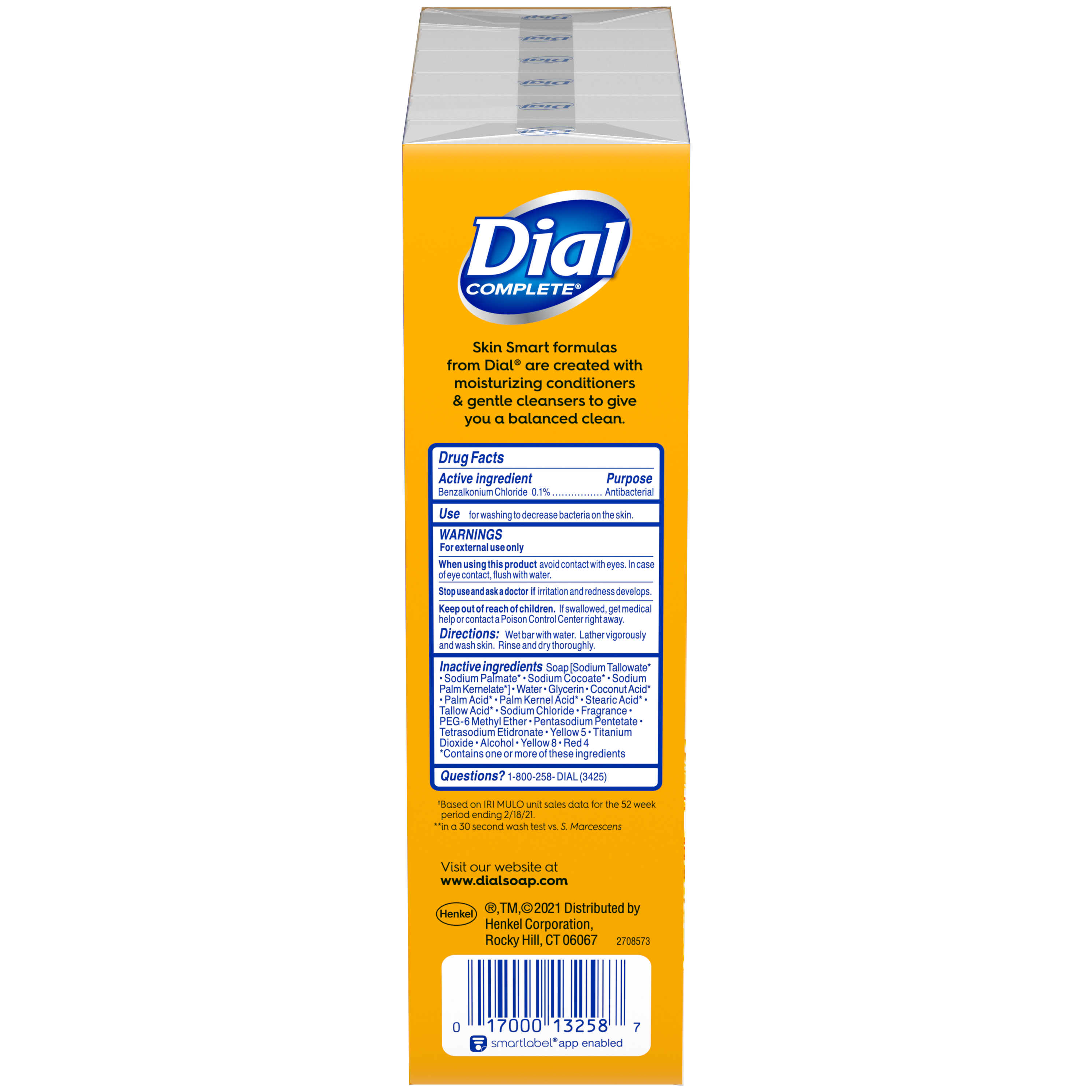 Dial Antibacterial Deodorant Bar Soap, Advanced Clean, Gold, 4 oz, 12 Bars - image 3 of 10