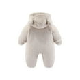 thumbnail image 4 of Sopiago Toddler Girl Snowsuit Baby Girl Coat Baby Bear Onesie Outfit Suit Girls Boys Fleece Jumpsuit Romper Hooded Winter Clothes White,6-9 Months, 4 of 4