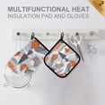 thumbnail image 4 of Yayeee Oven Mitts and Pot Holder Set of 2 Heat Resistant Kitchen Gloves Baking Hot Pad, Gray Snow Houses, 4 of 5