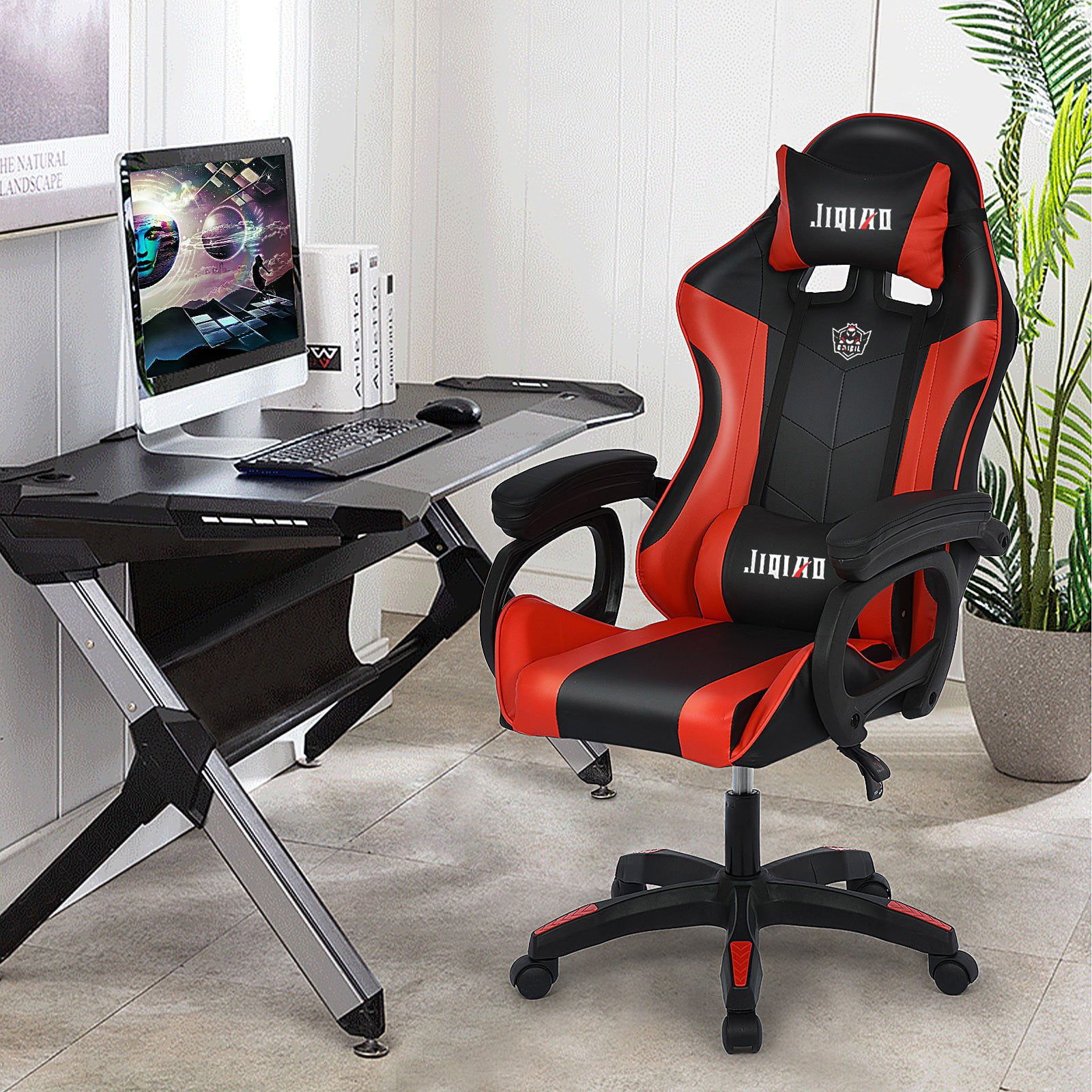 Details about   White Ergonomic Leather Racing Computer Game Chair Office Desk Swivel MidBack US 