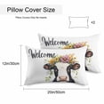 thumbnail image 3 of Waterproof Throw Pillow Covers Set of 2, 20x12 Inch Cow Flower Decorative Pillowcases Outdoor Pillow Slip Cushion Covers Set for Couch Tent Cute Farm Animal Pastoral Pastel Blooms, 3 of 7