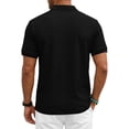 thumbnail image 4 of Hearthz S-5XL Polo Shirts for Men Waffle Textured Short Sleeve Shirt for Men Big and Tall Solid Color Golf Polos for Men with Chest Pocket Black M, 4 of 7