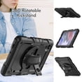 thumbnail image 6 of Case for Samsung Galaxy Tab A7 Lite 2021 8.7 inch with Screen Protector, 360 Degree Rotating Kickstand Hand Strap Heavy Duty Shockproof Cover with Shoulder Strap, Black, 6 of 7