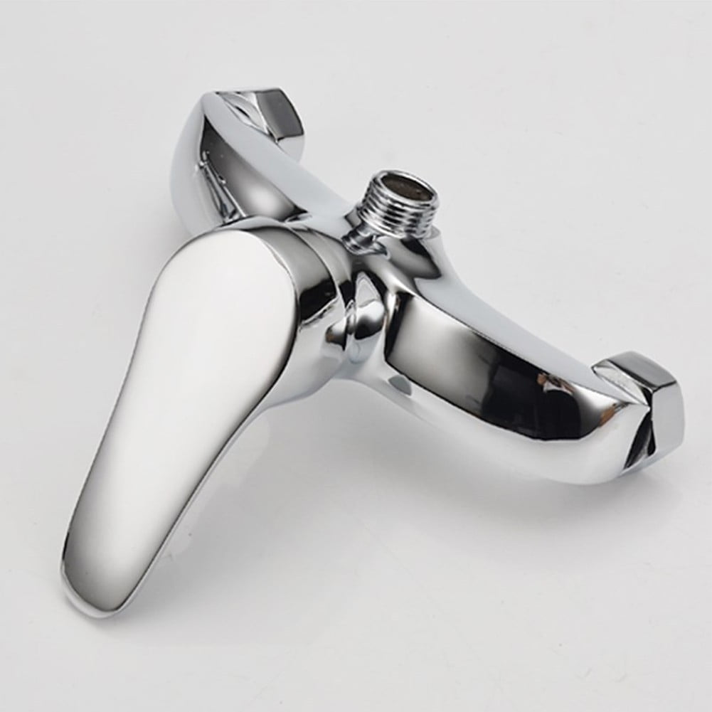 CHENGSI for Polished Chrome Wall Mounted Bathroom Bathtub Shower Mixer Faucet with Widened Handle, Ceramic Spool, G1/2in Interface, Silver Zinc Alloy, Temperature Control